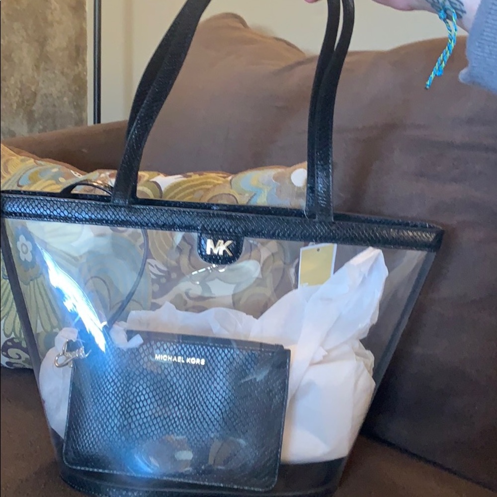 New 2 in 1 MK black and clear purses!